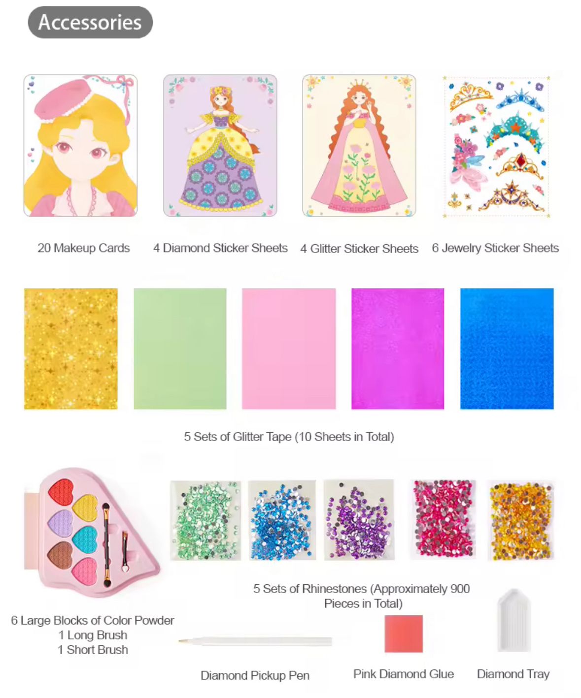 3-in-1 DIY Princess Dress-Up Fashion Design Kit